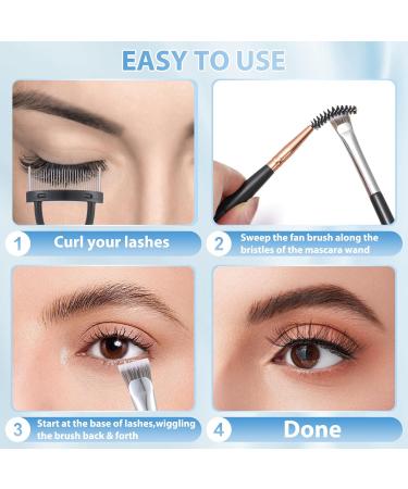 7Pcs Fan-Shaped Eyelash Brush Set | Eyebrow Comb & Mascara Applicator | Double-Head Brow Brushes for Flawless Eye Makeup - Buy Online on SooperMarket.com