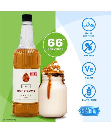 Simply Sugar Free Honeycomb Syrup 1L - Low Calorie, Vegan, Nut Free - Perfect for Coffee, Cocktails & Baking - Buy Online on SooperMarket.com
