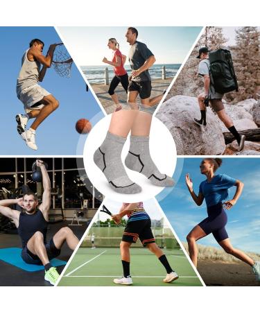 yueG Copper Compression Socks | Arch Ankle Support for Athletic Running & Medical Cycling - 5 Pairs (Gray, S-M) - Buy Online on SooperMarket.com
