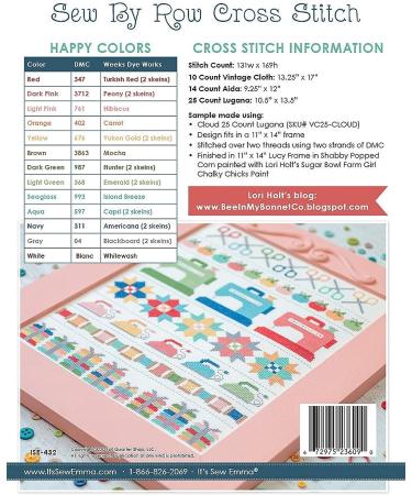 Lori Holt Bee in my Bonnet Sew by Row Cross Stitch Pattern - Shop Now! - Buy Online on SooperMarket.com