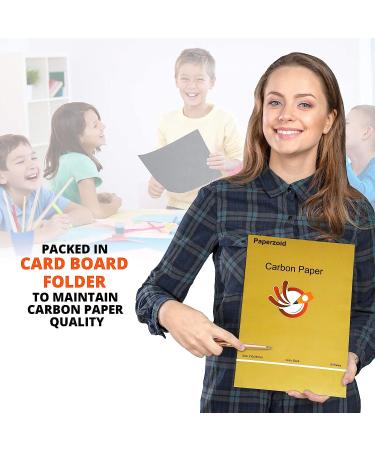 Paperzoid 30-Pack Carbon Paper for Tracing Patterns and Sketches - 8.5x11 Inches (A4 Size) Black - Premium Quality - Buy Online on SooperMarket.com