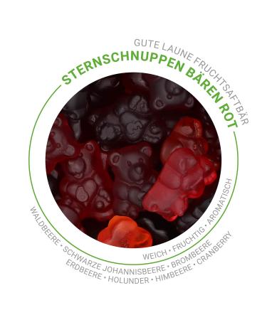 Naschlabor Good Mood Fruit Juice Bear | Red Sternschnuppen | 20% Pure Fruit Juices | Gluten & Lactose-Free | 500g Pack - Shop Internationally! - Buy Online on SooperMarket.com