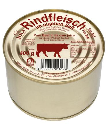 JOLA beef in its own juice | Pure Beef | 97% beef | recyclable gold lacquer can