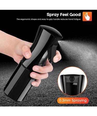 2 Pack 6.8oz Hair Spray Bottles - Continuous Fine Mist Sprayer for Salon, Hairstyling, Cleaning, Plants & Skin Care - Refillable Empty Bottles - Black + White - Buy Online on SooperMarket.com