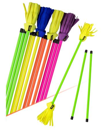 Juggle Dream Neo FlowerStick Set including handicides.Fiberglassock Silicone Grip suede fringes.Jonglier Flower Stick (green / yellow) green / yellow
