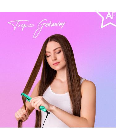 Almost Famous Tropico Getaway Mini Tourmaline & Ceramic Hair Straightener Flat Iron - Travel-Ready with Stylish Bag - Perfect for All Hairstyles (Watermellow - Buy Online on SooperMarket.com