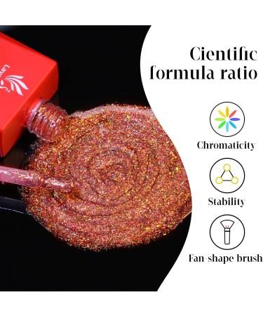 Lavender Violets 15ml Gel Nail Polish Red Gold Shimmer Star Shine | Salon Quality | UV LED Soak Off | Manicure Pedicure | A0682 - Buy Online on SooperMarket.com