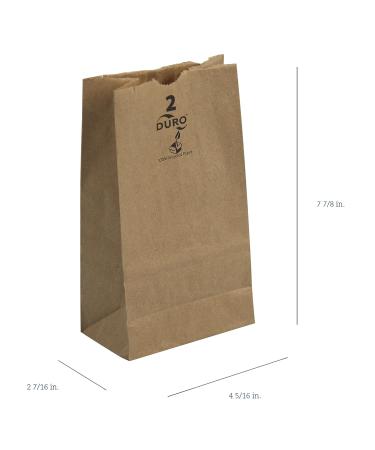 Duro ID# 18402 2# SOS Bag 30# 100% Recycled Natural Kraft 500pk 4-5/16 x 2-7/16 x 7-7/8 - Buy Online on SooperMarket.com