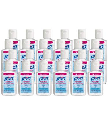 Purell Advanced Hand Sanitizer Refreshing Gel Clean Scent 2 fl oz Travel Size Flip-Cap Bottle (Pack of 24) - 9605-24