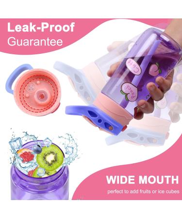 ROISDIYI Kids Water Bottle with Straw - 16oz 3 Pack, Spill Proof & Ideal for Travel - Easy Clean, Dishwasher Safe - Press Button for Pop Up Straw - Buy Online on SooperMarket.com