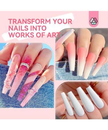 Saviland Acrylic Nail Kit - 4PCS Clear/White/Pink/Nudes Powder and Liquid Set for Nail Extension - Non-Acid PH Bond, Brush, Dappen Dish - Perfect for Beginners DIY - Buy Online on SooperMarket.com