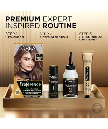 L'Oreal Paris Preference Hair Dye Long Lasting Luminous Permanent Hair Colour 6.21 Zurich (Packaging may vary) ZURICH 6.21 - Buy Online on SooperMarket.com