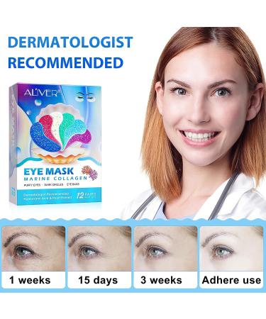 JYHSGD Eye Gels Mask Pearl Collagen Marine Eye Masks - 12 Pairs for Anti-Aging, Wrinkles, Puffy Eyes & Dark Circles - Buy Online on SooperMarket.com