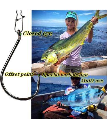 200Pcs DAMIDEL Octopus Fishing Hooks | Forged Steel | Barbed Design | Off-Set Point | Closed Eye | Mixed Sizes 10/0 to 1/0 - Buy Online on SooperMarket.com