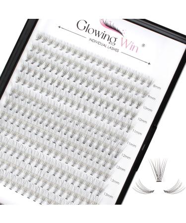 Glowing Win single eyelash cluster lashes individual false eyelashes 228 PCs naturally wispy single eyelashes DIY eyelash extensions eyelash extension (0.07c 10d Mix8-15mm) 12-10d-07c