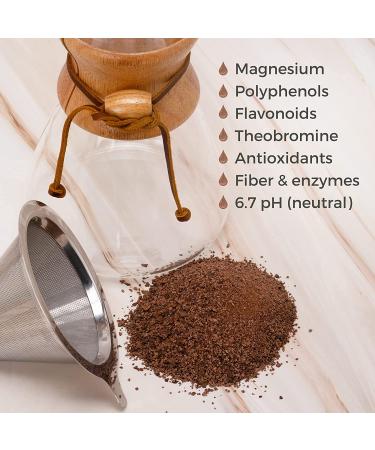 Choffy Brewed Cacao Coffee Alternative - 10 Oz Ecuador French Roast Flavor | Caffeine-Free Ground Drinking for Coffee & Dark Chocolate Lovers | Healthy Rich Chocolate Drink for Mood & Energy Boost - Buy Online on SooperMarket.com
