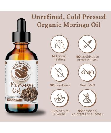 Buy Bella Terra Organic Moringa Oil 4oz - Pure Premium Vitamin A & C for Radiant Skin - Buy Online on SooperMarket.com