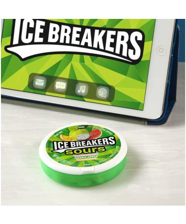 ICE BREAKERS Sours Sugar Free Breath Mints - Green Apple, Tangerine, Watermelon Flavors - 1.5 oz Tins (8 Count) - Buy Online on SooperMarket.com