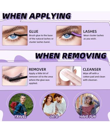 B&Qaugen Lash Cluster Glue & Remover - Strong Hold DIY Lash Extension Adhesive & Clear Oil Remover - 10ML Cluster Lash Bond (Black - Buy Online on SooperMarket.com