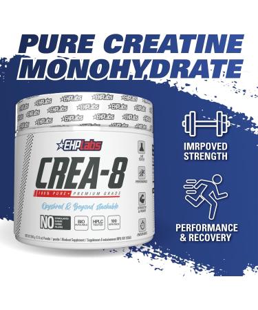 EHP Labs CREA-8 Creatine Monohydrate Powder - Creatine Powder for Building Lean Muscle Mass Improves Strength & Power Supports Brain Health - 100 Servings (500g) - Buy Online on SooperMarket.com