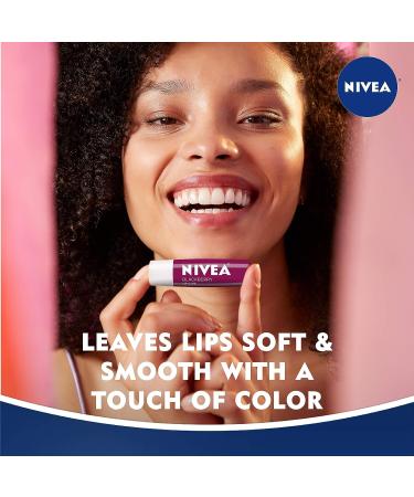 NIVEA Blackberry Tinted Lip Balm Stick 0.17 Oz Pack of 4 - Shea Butter & Jojoba Oil - Buy Online on SooperMarket.com