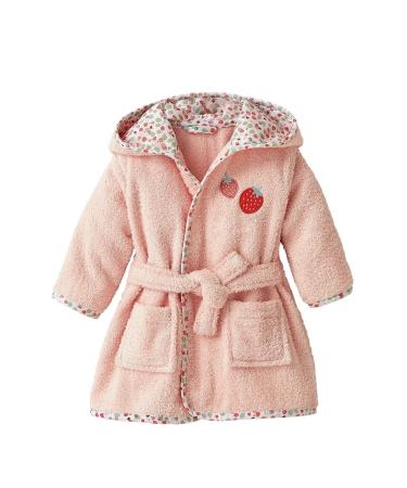 Vertbaudet baby bathrobe bee garden salmon 92