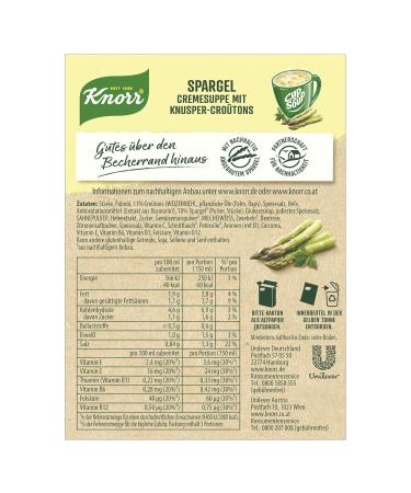 Buy KNORR Cup A Soup Spargel Cremeside with Krueper Crouton - 12 Pack of Asparagus Cream Soup (42g each) | Sustainably Grown Ingredients | Fast International Shipping - Buy Online on SooperMarket.com