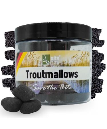 Zite Fishing Troutmallows - Highly Marshmallow Forelle bait - Intensive flavors & bright colors - 40g can - Perfect for basic assembly & combination with natural baits Pellet black