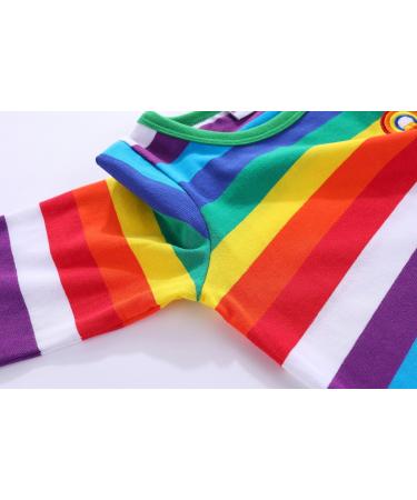 Mud Kingdom Little Boys T-Shirt - Hot Pink Rainbow Stripe, 5 Years, Long Sleeve - Buy Online on SooperMarket.com