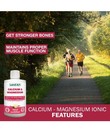 Liquid Calcium Magnesium Formula with Vitamin D Vitamin E and Zinc - Maintain Healthy and Stronger Bones - 500ml - Vanilla Spearmint Flavor - Non-GMO Gluten Free Sugar Free - Made in Canada - Buy Online on SooperMarket.com