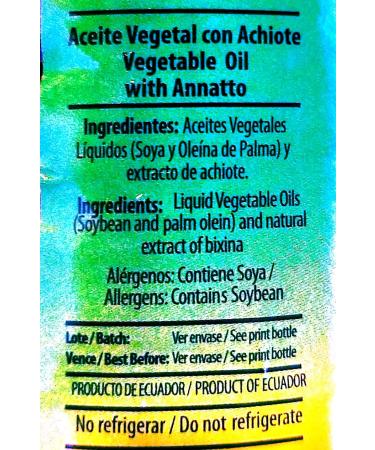 La Favorita Vegetable Oil with Annato 16.9 oz - Premium Quality Cooking Oil - Buy Online on SooperMarket.com