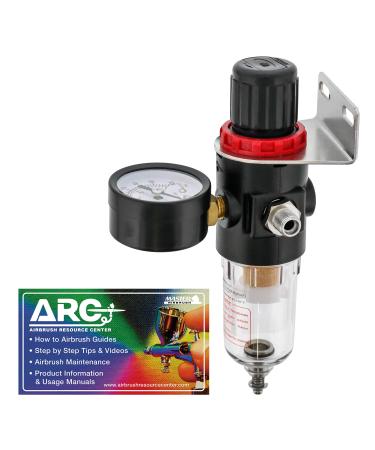 Airbrush Depot  Brand Airbrush Compressor AIR Regulator with Water-trap Filter  Now Included Is a (Free) How to Airbrush Training Book to Get You Started.