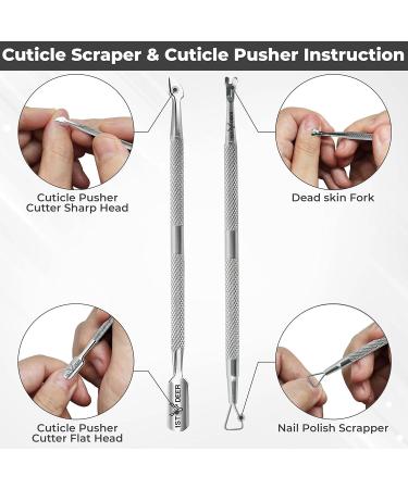 1st Deer Cuticle Cutter 3 pcs Cuticle Nipper Pusher and Fork Stainless Steel Nail Cuticle Scissors Clippers and Scraper Professional Manicure Pedicure Tool for Nail Art Spa 3 Pc Cuticle Set - Buy Online on SooperMarket.com