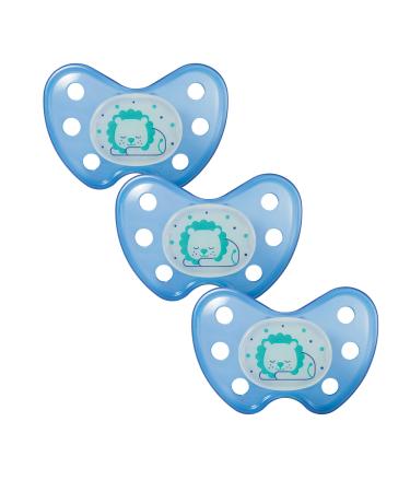 Dentistar Silikon Night Schnuller in the 3 Set - Size 3 Baby Schnuller from 14 months - Nucky lights in the dark - Luminous snuller with dental level - Made in Germany - Lion