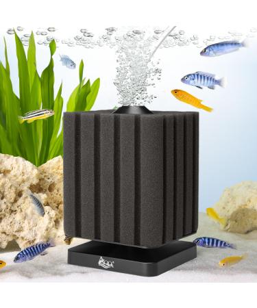 AQQA aquarium sponge filter 2024 upgrade aquarium filter for biological and mechanical filtering diving foam sponge filter with 1 replacement sponge (M for 120-450l)