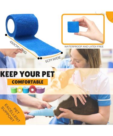 Vet Wrap Self Adhesive Bandage 5cm x 4.5m - Cohesive Tape for Pets & Sports (12 Pack) - Buy Online on SooperMarket.com