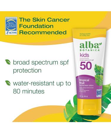 Alba Botanica Kids Sunscreen for Face and Body - SPF 50 - Tropical Fruit - 3 Fl Oz. - Buy Online on SooperMarket.com