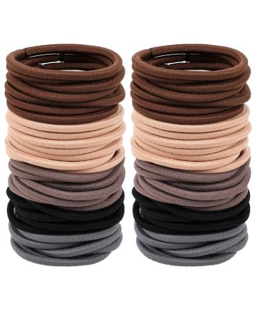 Telooco 120 Pieces of Hair Bands 3mm Soft Hair Bobbles for Women Elastic Strong Ponytail Holders for Thick Hair Hair Ties No Damage for Men Women and Children (Multi-Colors)