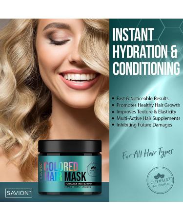 Savion Color Safe Hair Mask - Repair & Nourish Damaged Hair - with Keratin, Biotin, Collagen & Oils - Made in USA - Buy Online on SooperMarket.com