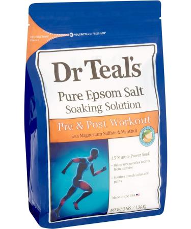 Dr Teal's Epsom Salt Bath Combo 4-Pack - 12 lbs Total | Pre & Post Workout with Magnesium Sulfate, Menthol, Lavender for Soothe & Sleep - Buy Online on SooperMarket.com