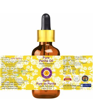 Deve Herbes Pure Perilla Oil (Perilla frutescens) with Glass Dropper Cold Pressed 5ml (0.16 oz) - Buy Online on SooperMarket.com