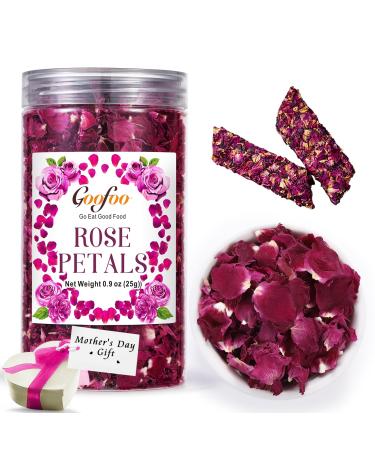 Dried Rose Peatls Whole Dry Roses Flower Buds Edible Natural Pure Organic Roses Herb for Drinking DIY Gift 0.9 oz