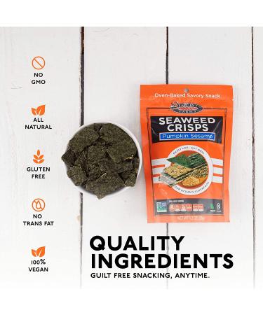 Seapoint Farms Seaweed Crisps - Pumpkin Sesame Flavor | 1.2 oz (35 g) - Healthy Snack - Buy Online on SooperMarket.com