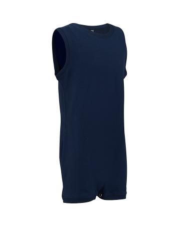 Special Needs Clothing for Older Children (3-16 yrs Old) - Sleeveless Bodysuit for Boys & Girls by KayCey 11-12 Years Navy