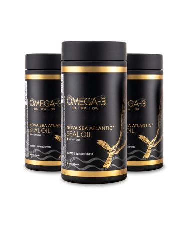Harp Seal Oil Omega-3-6-9 | Rich Source of EPA DHA & DPA for Good Health | 100% Natural Chemical-Free Non-GMO | 500mg - 240 Softgels | Made in Canada (Pack of 3) 240 count (Pack of 3)