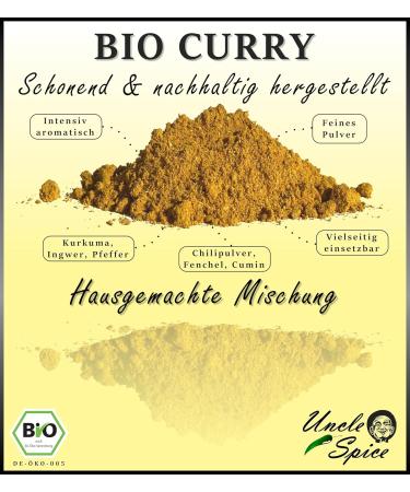 Uncle Spice Bio Curry Spice Mix 250g - Authentic Madras Curry Powder Premium Quality No Additives - De- KO-005 - Perfect for Sauces & Currywurst - Buy Online on SooperMarket.com