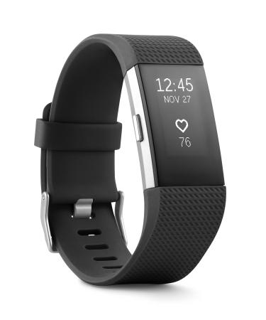 Fitbit Charge 2 Heart Rate + Fitness Wristband, Black, Large (US Version), 1 Count Black Large (Pack of 1)