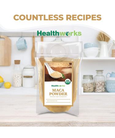 Healthworks Maca Powder Raw - 32oz | Certified Organic Flour for Keto, Vegan, Non-GMO | Premium Peruvian Origin for Breakfast, Smoothies, Baking & Coffee - Buy Online on SooperMarket.com