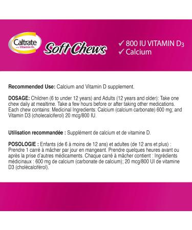 Caltrate with Vitamin D Soft Chews (60 Count Chocolate Flavour) Calcium Bone Health Supplement & Plus Chewables (50 Count Cherry Orange Fruit Flavour) Calcium/Vitamin D3 Supplement - Buy Online on SooperMarket.com