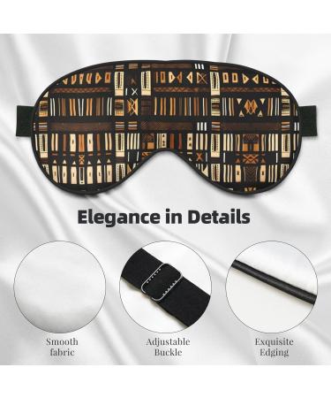 SSIMOO African Mud Cloth Eye Mask | Breathable Soft Sleep Patch for Travel & Relaxation | Stylish Black Tribal Design - Buy Online on SooperMarket.com